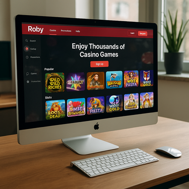 Roby Casino - Interface Plateforme Bureau - Design Moderne